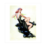 Pinup Girl Posing In Black Dress (Print Only) thumbnail
