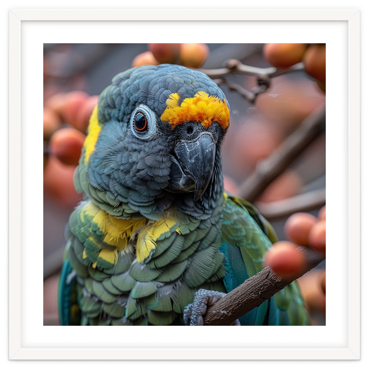 Yellow Headed Amazon Parrot Close Up Portrait