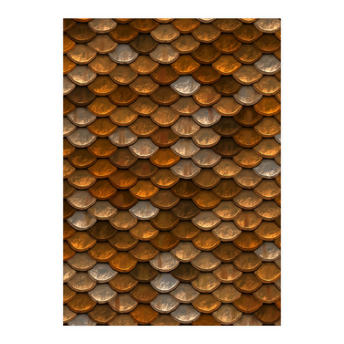 Transforming Into A Golden Mermaid (Print Only)