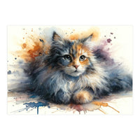 Whimsical Kitten Splash (Print Only)