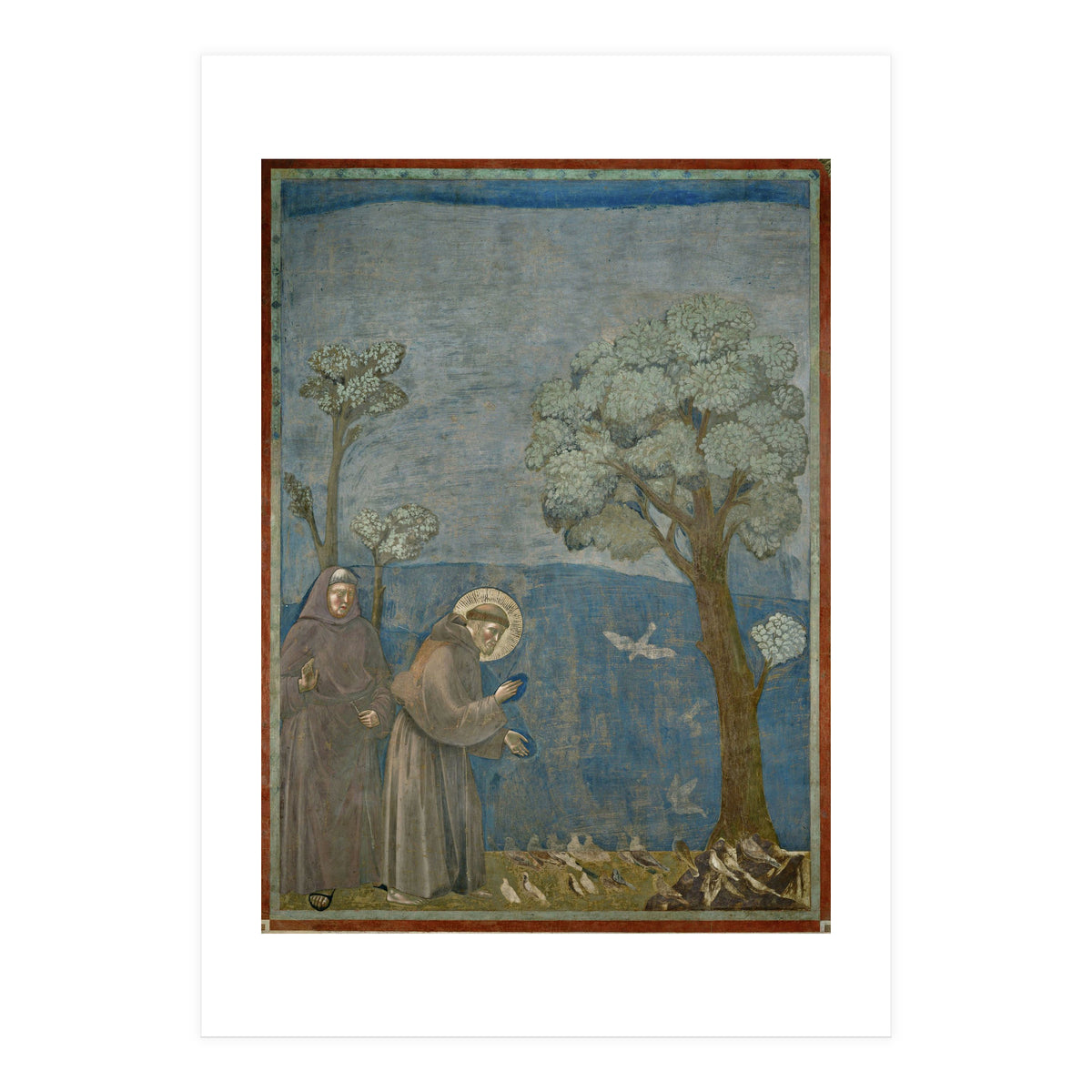 Saint Francis of Assisi preaching to the birds. Giotto. GIOTTO DE BONDONE (1266-1337). (Print Only)