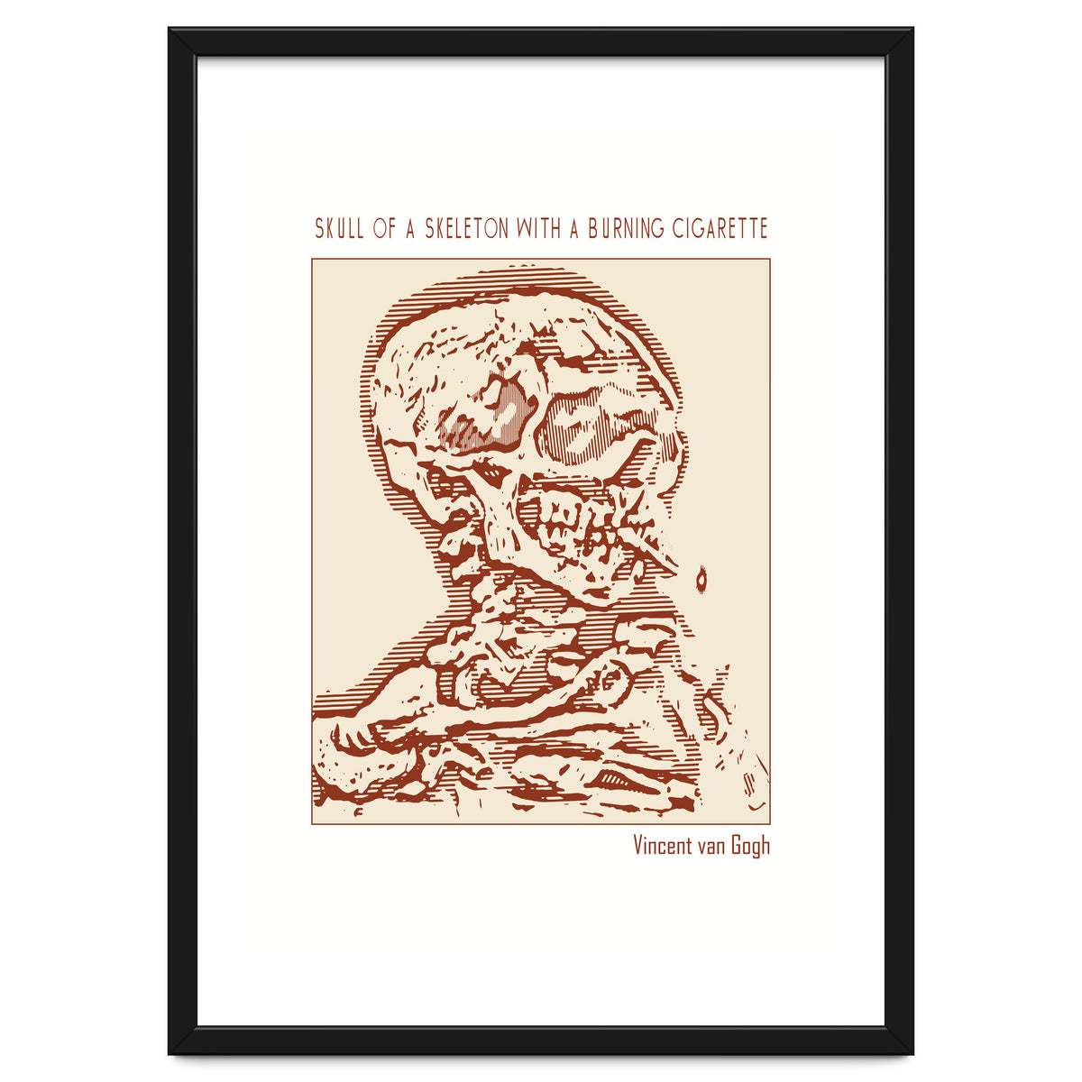 Skull Of A Skeleton With A Burning Cigarette