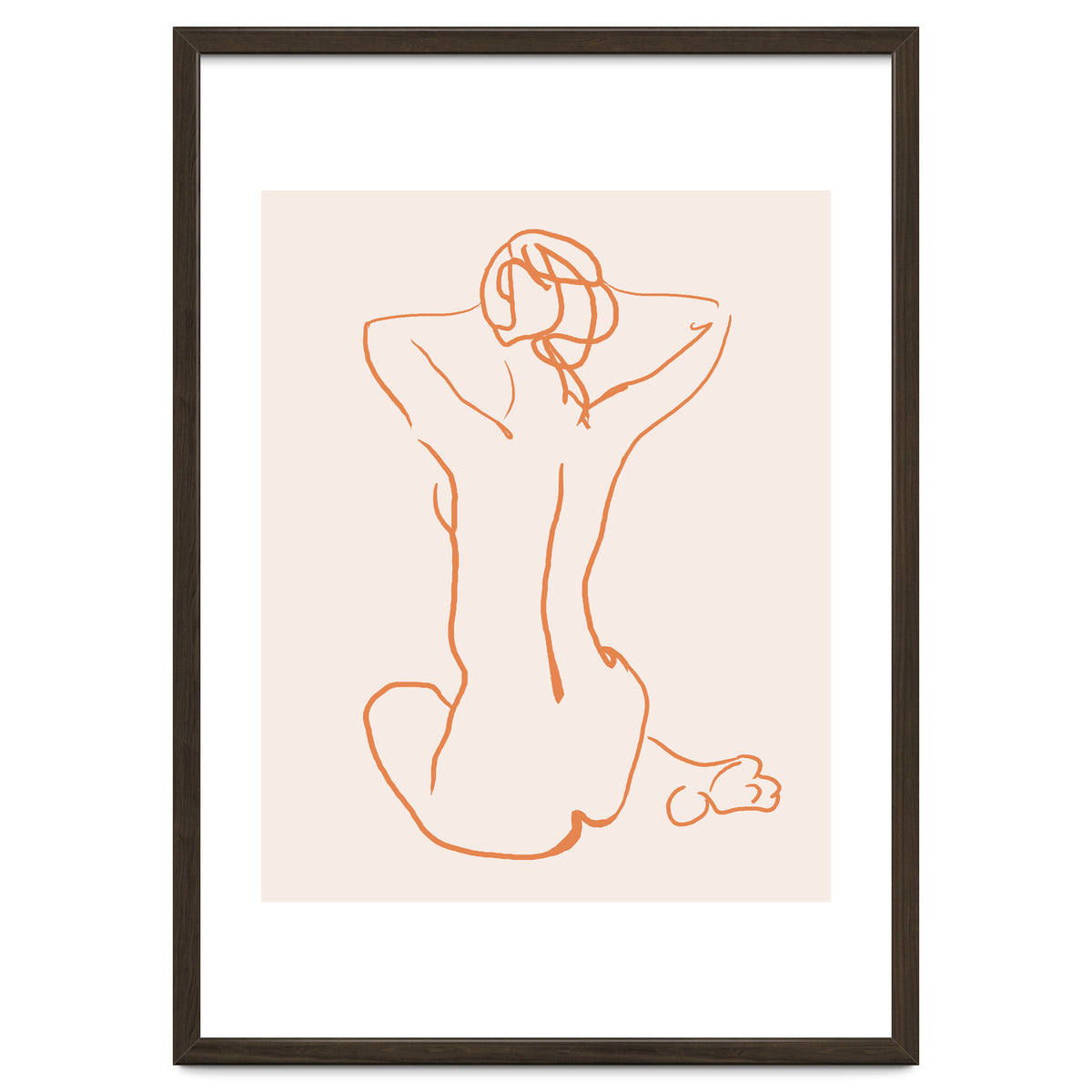 Femina, Abstract Minimal Woman Line Art Sketch, Drawing Feminine Empower Express