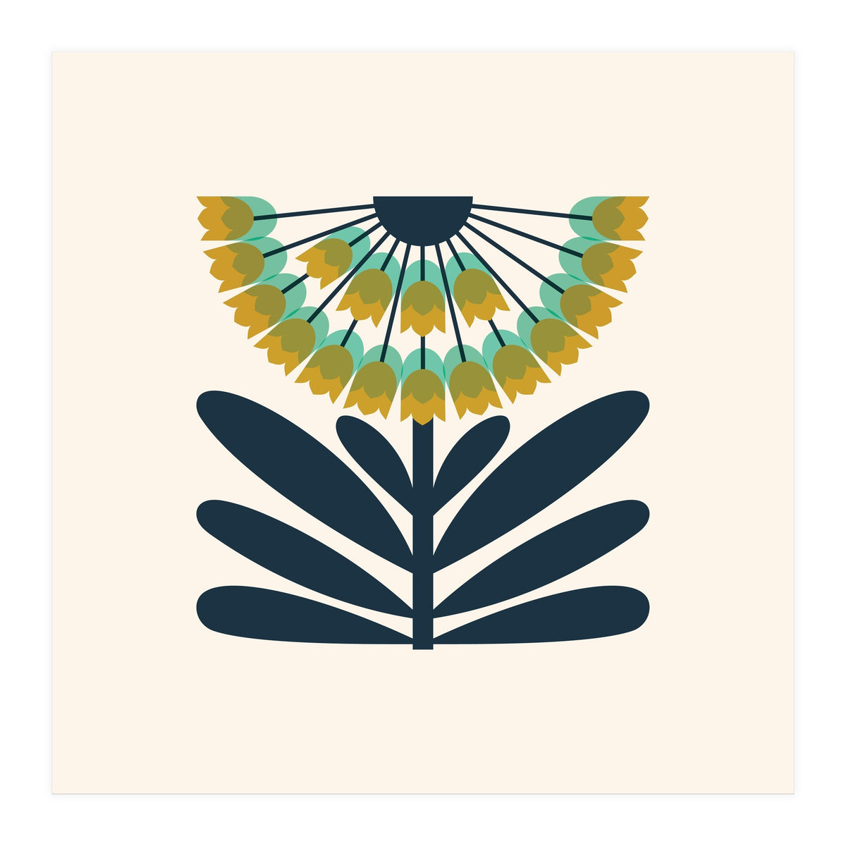 Green Retro Allium (Print Only)