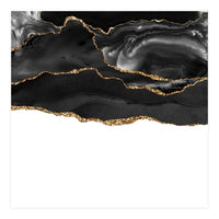 Black & Gold Agate Texture 05  (Print Only)