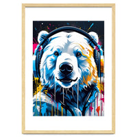 Polar Bear In Headphones, Graffiti