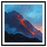 Dramatic Mountain Summit with Fiery Sunset Alpenglow thumbnail