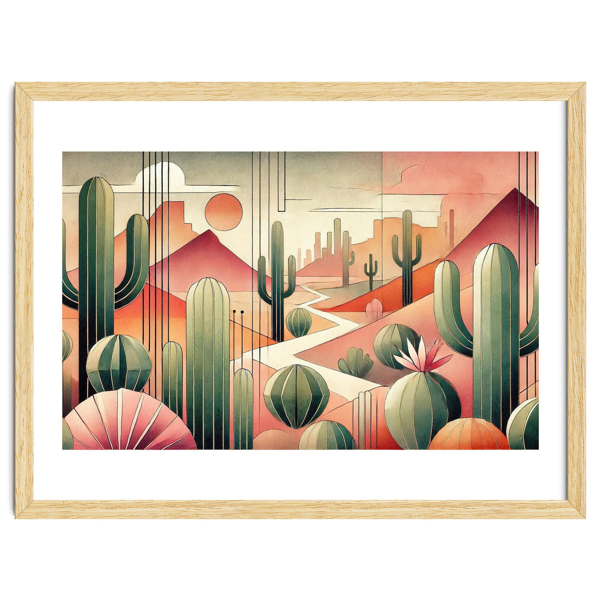 Art Deco Desert Cacti