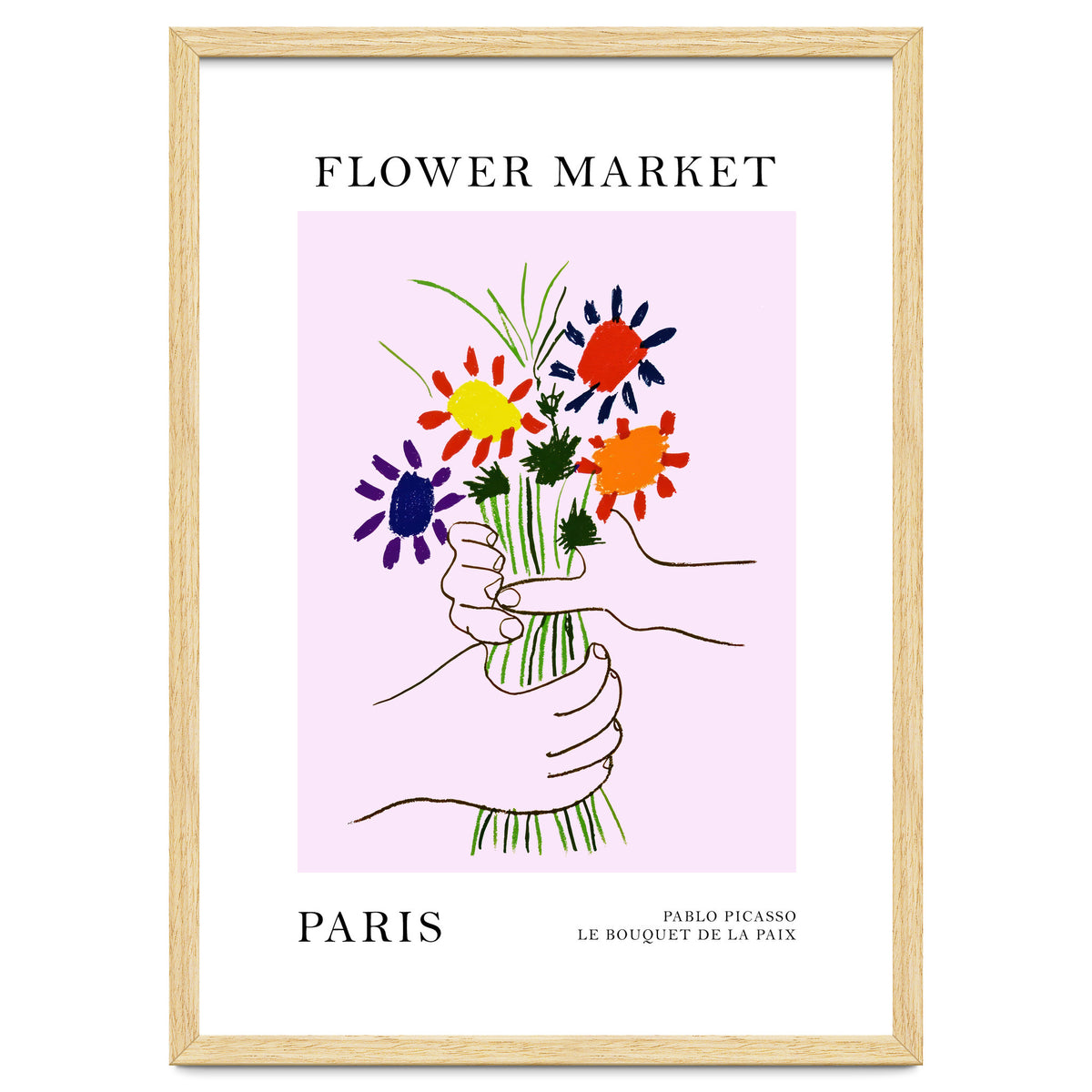 Paris Flower Market Picasso Style Art