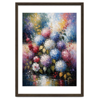 Vibrant Summer Hydrangea Bouquet Heavy Impasto Oil Painting