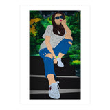 A Girl Sitting On A Step (Print Only) thumbnail