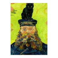 Black Cat on the Postman’s Hat, Van Gogh Inspired Painting (Print Only)