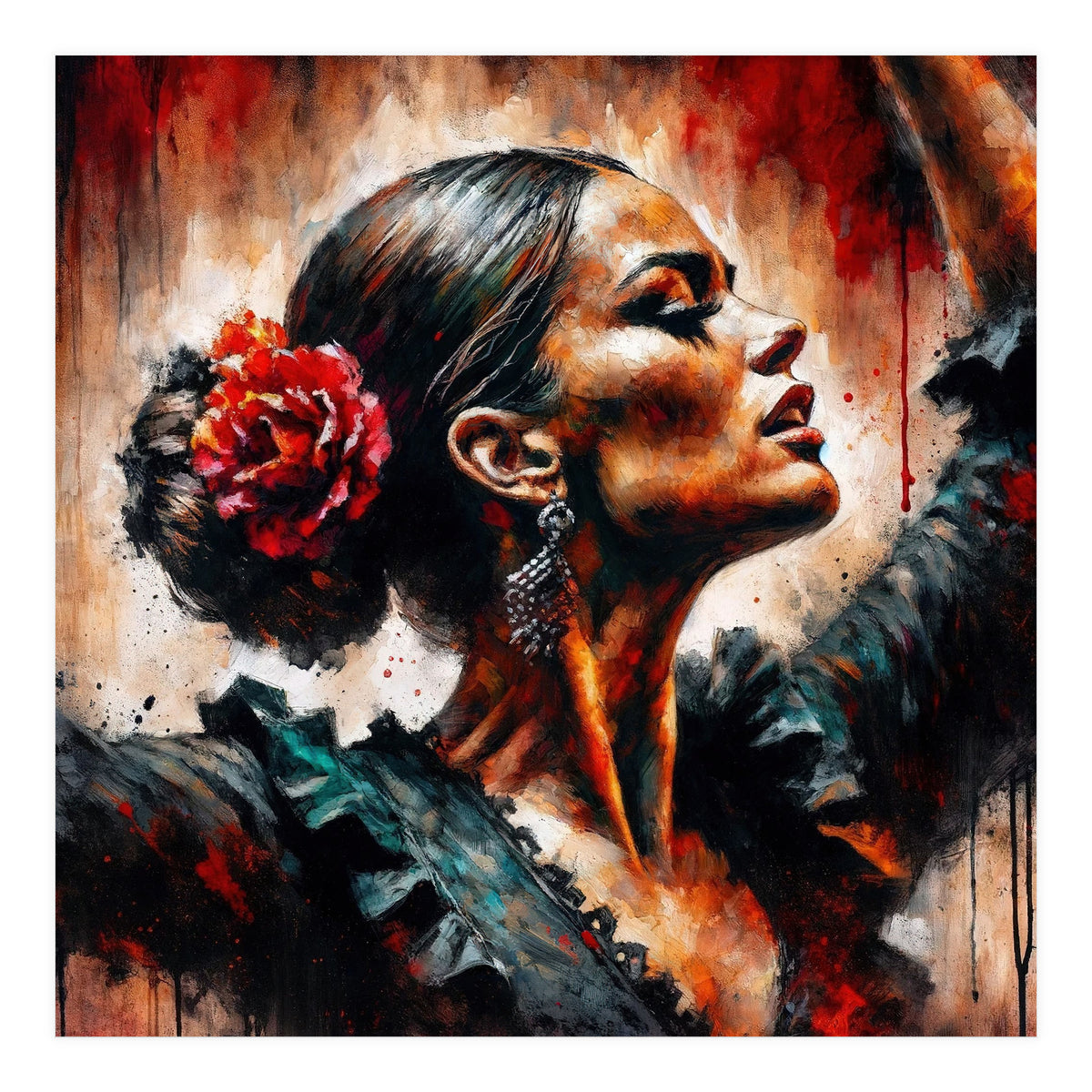 Watercolor Flamenco Dancer #5 (Print Only)
