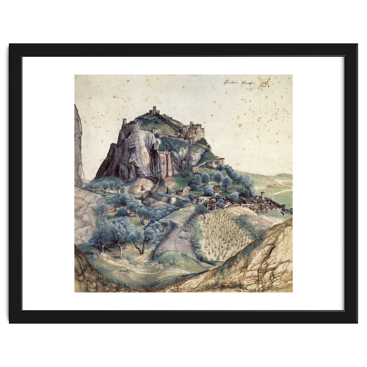 'Castle and Town of Arco', 1495, Watercolour on paper, 22,3 x 22,3 cm.