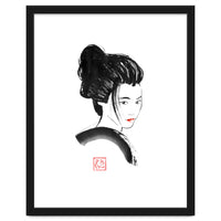 Geisha Face Red Lips
