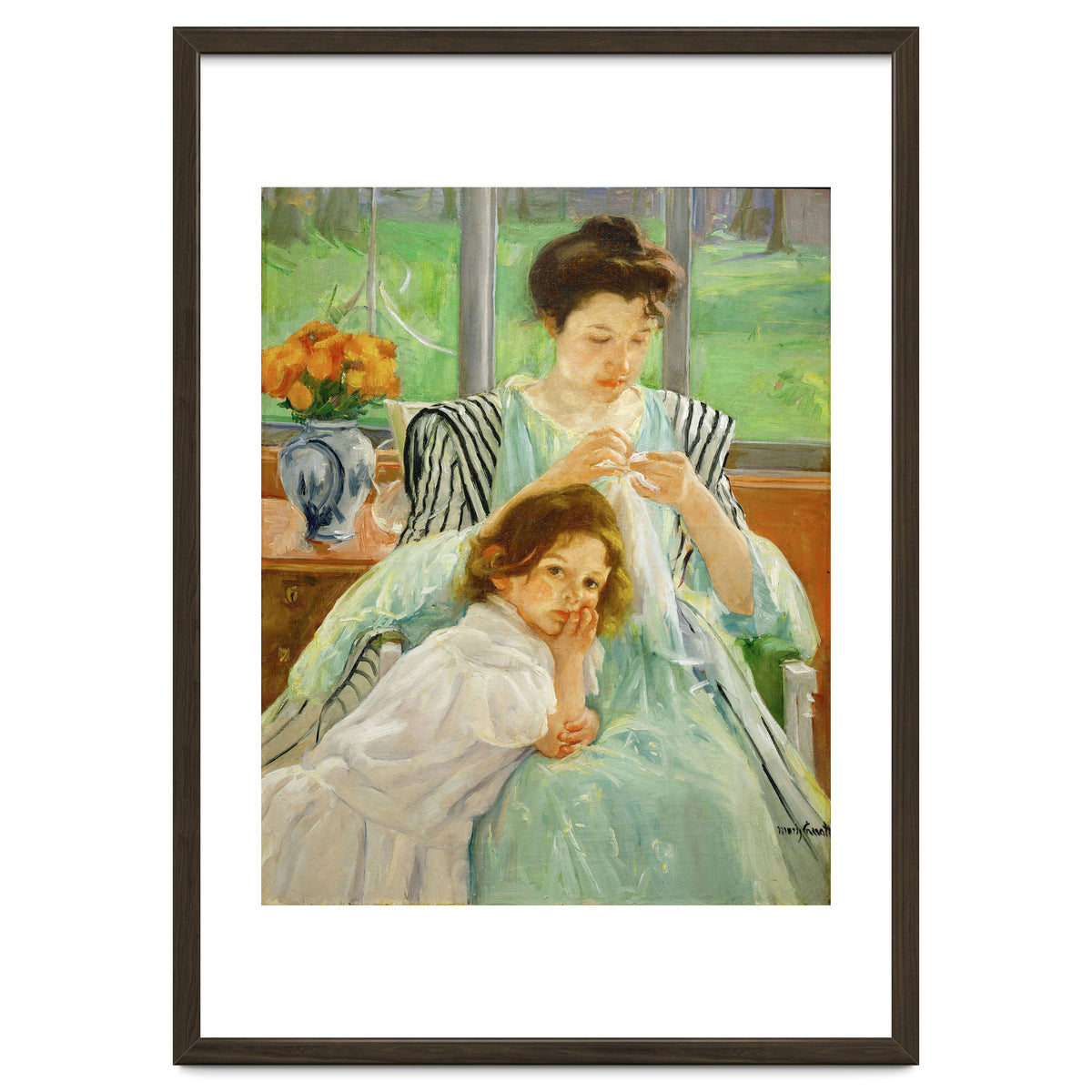 Young mother sewing, 1901 Canvas,92,4 x 73,7 cm.