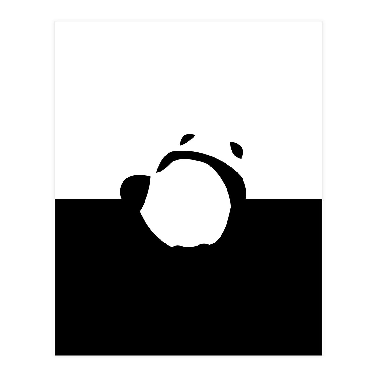 Find Your Feet, Panda Abstract Monochromatic Black & White, Wildlife Animals Cute Eclectic Bohemian Pets (Print Only)