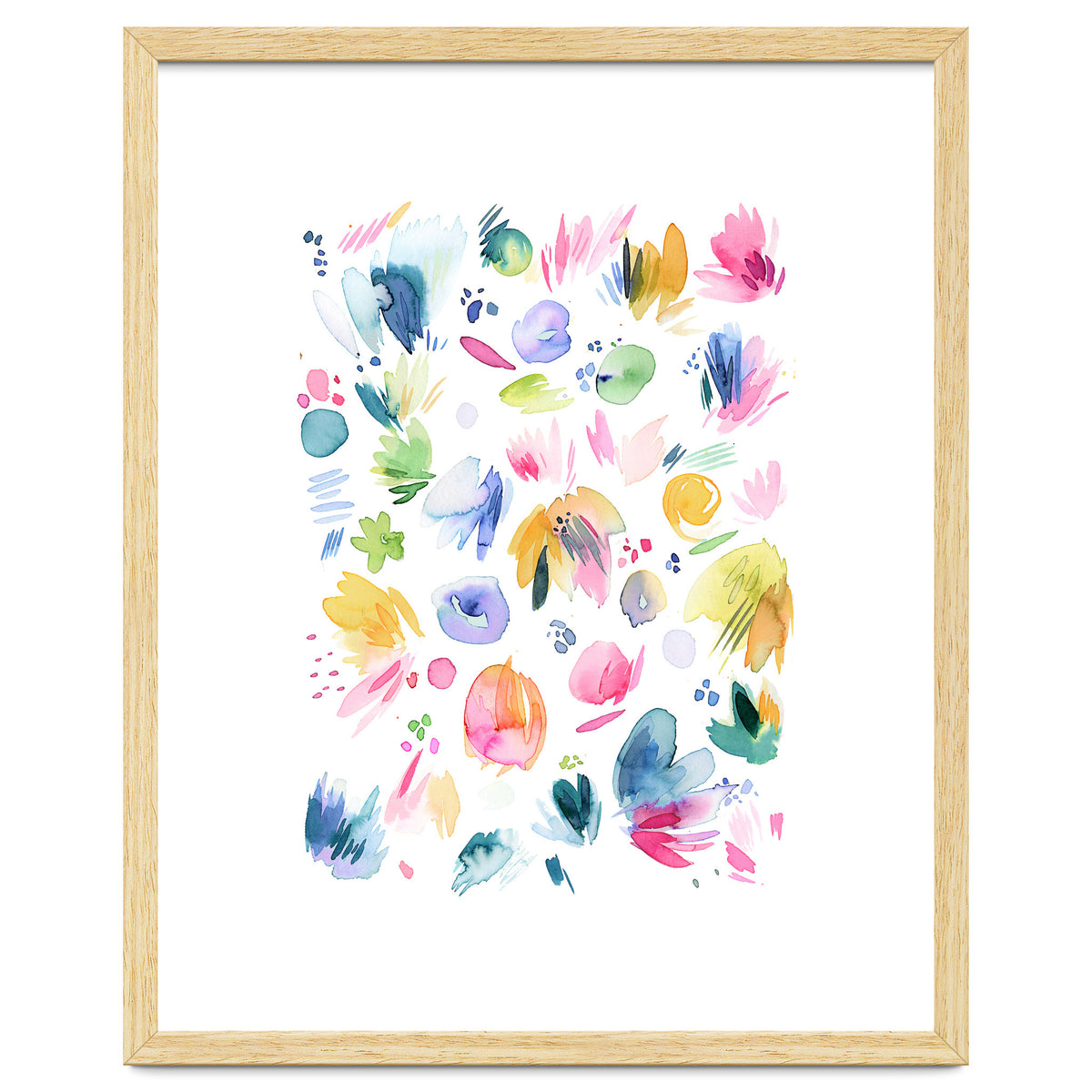 Abstract Watercolor Summer Flowers I