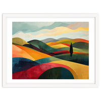 Abstract Tuscan Hills Landscape Painting