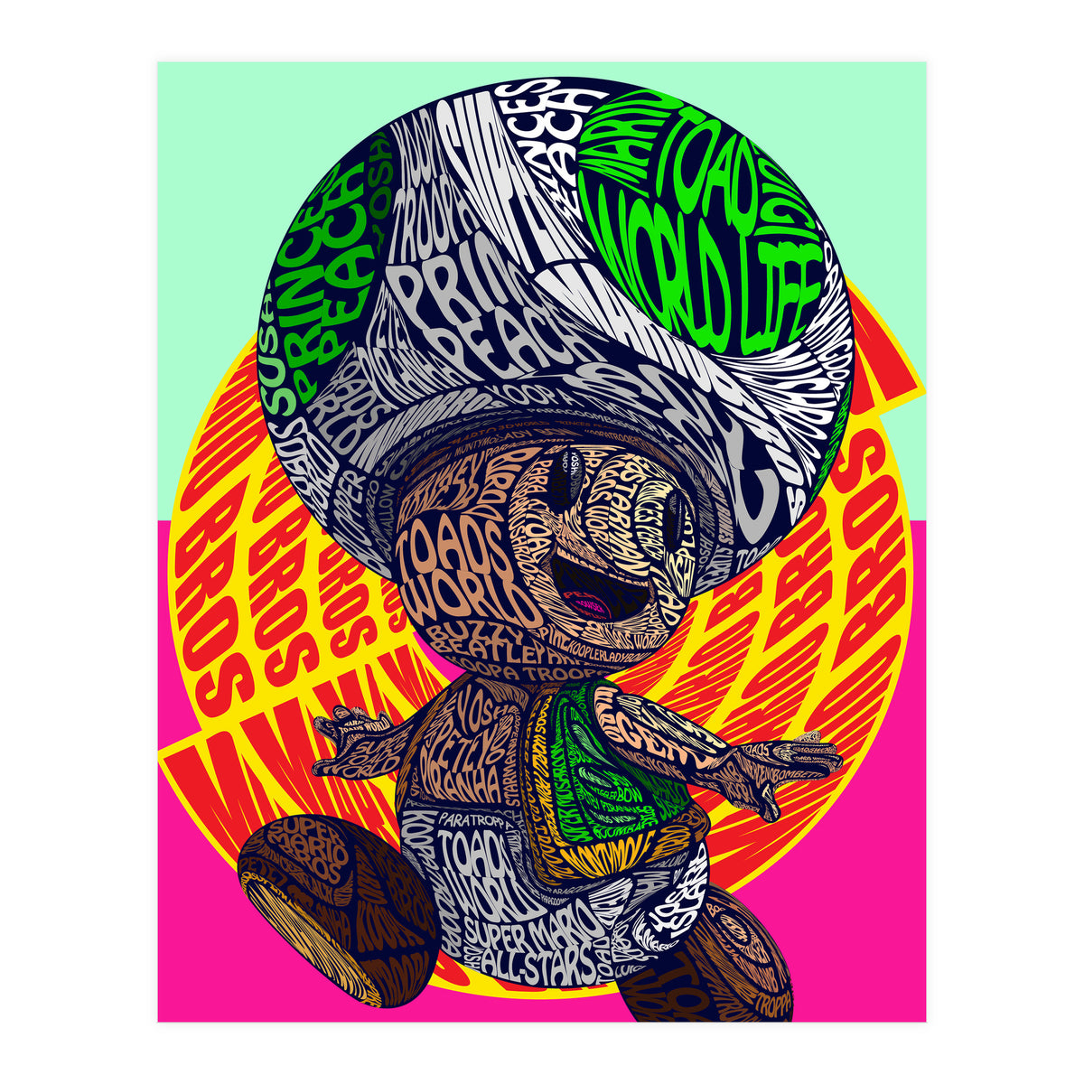 Toad Mushroom Cartoon Pop Art (Print Only)