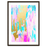 Meraki, Abstract Gold Painting, Colorful Graphic Design, Golden Pink Blue Eclectic Luxe Illustration thumbnail