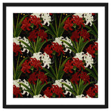 Red and White Spider Lily Flower Print Elegant Botanical Japanese Inspired Floral Artwork thumbnail