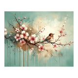 Bird Resting On Cherry Blossom Branch (Print Only) thumbnail