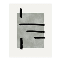 Minimalist artwork with textures and lines in sali green (Print Only)