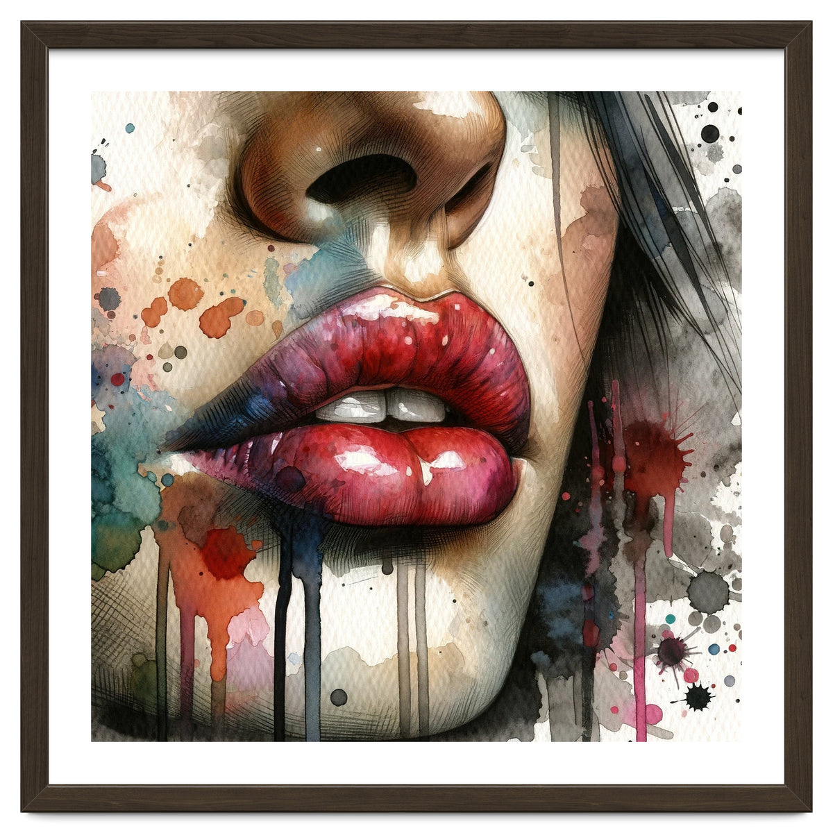 Watercolor Women Lips #1