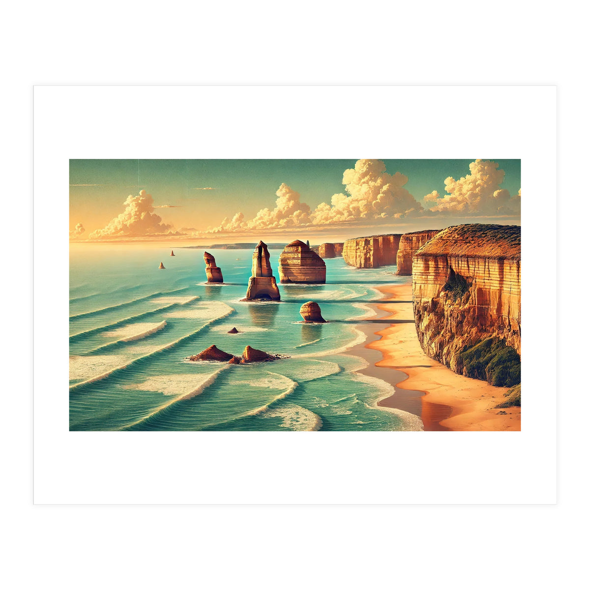 Vintage Australia, Great Ocean Road Poster (Print Only)