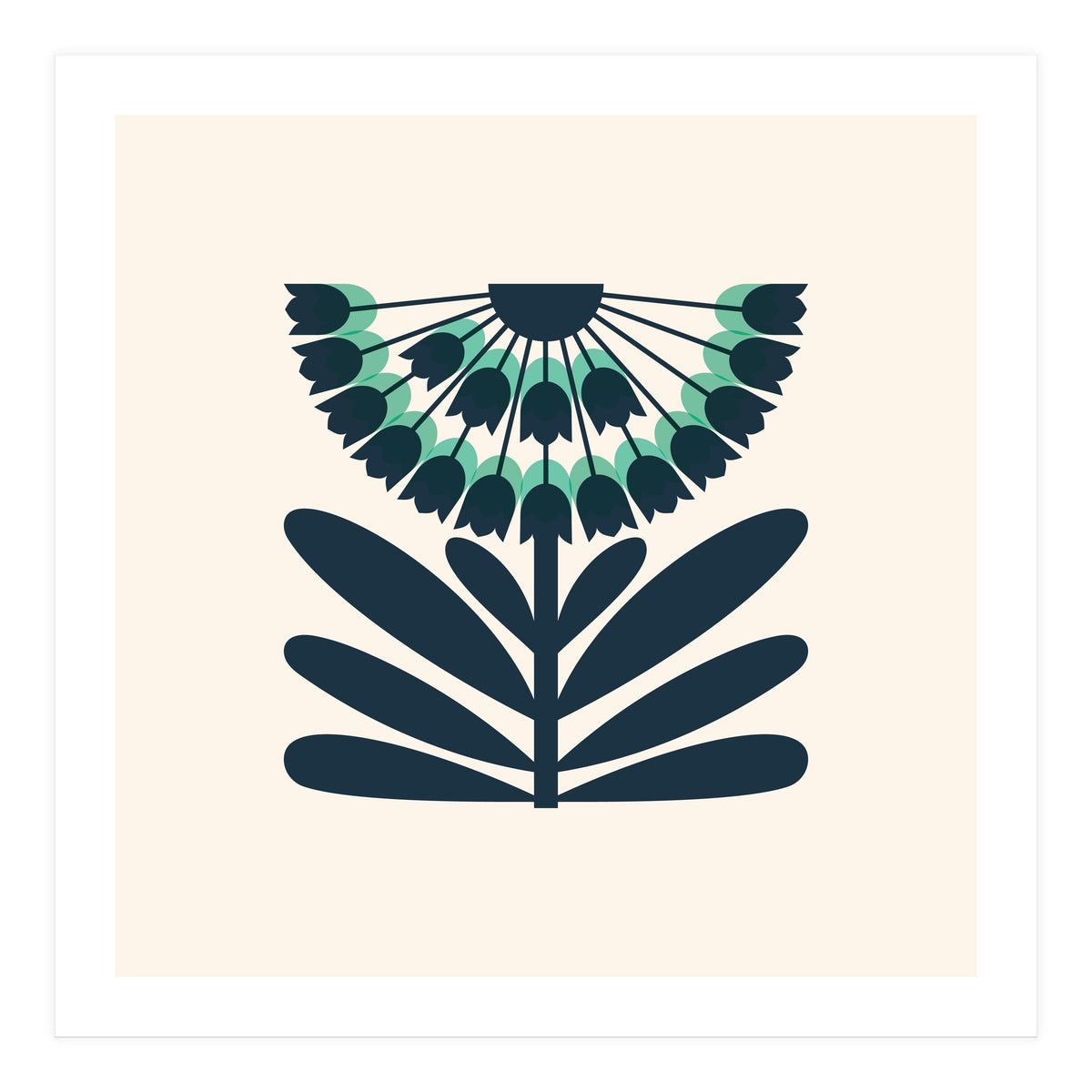 Blue Retro Allium  (Print Only)