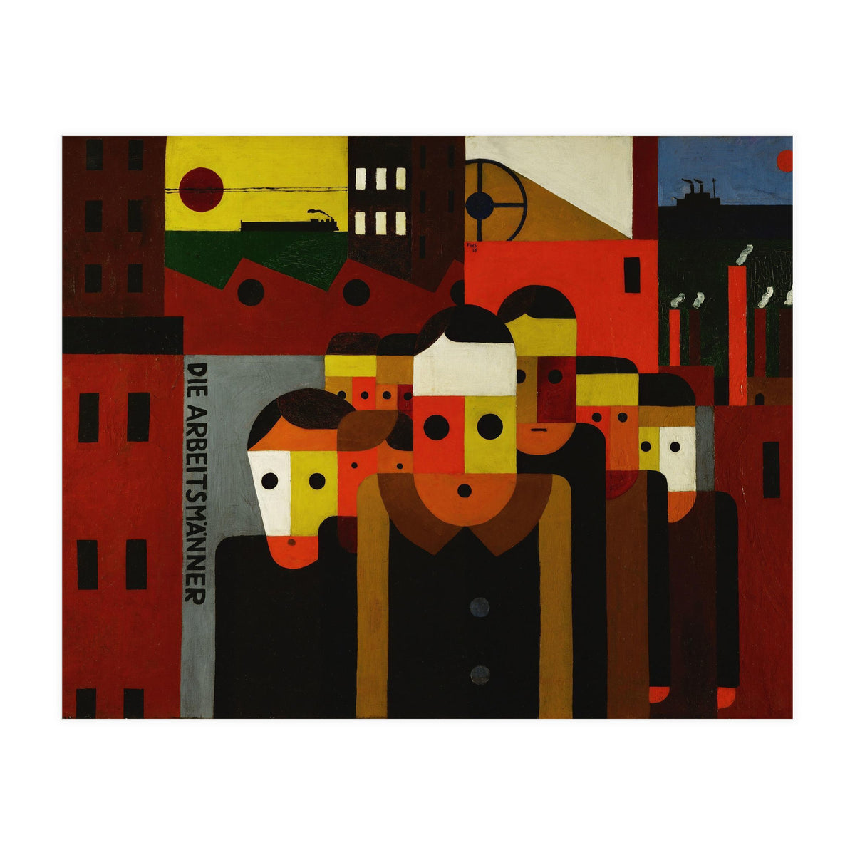 Die Arbeitsmaenner - The Workmen. Oil on canvas. (Print Only)