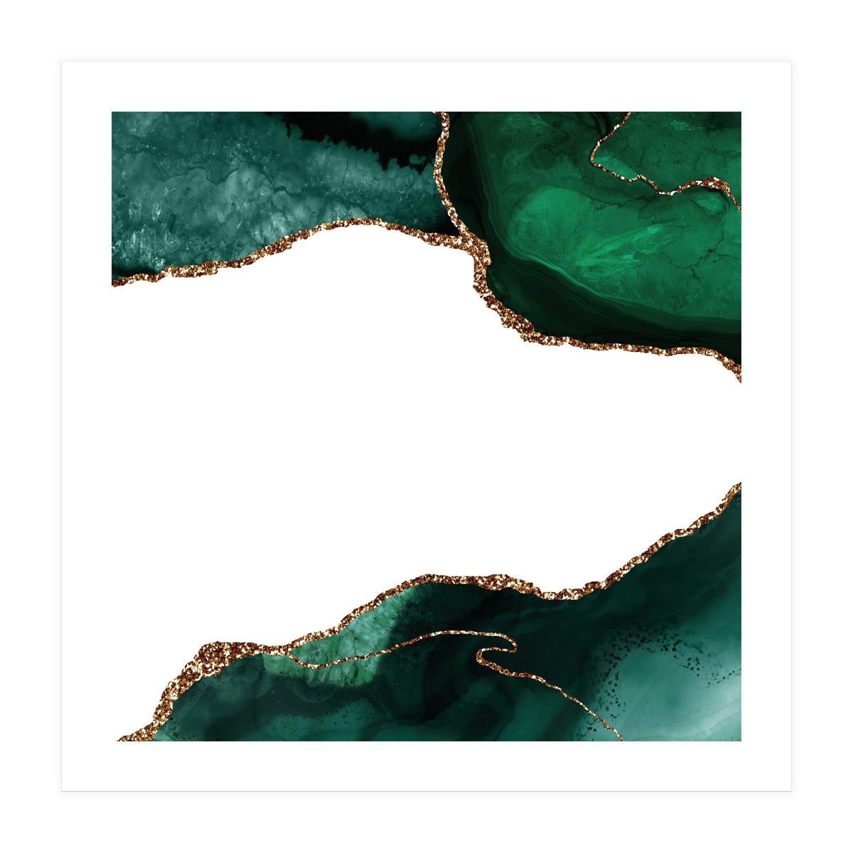 Emerald & Gold Agate Texture 11 (Print Only)