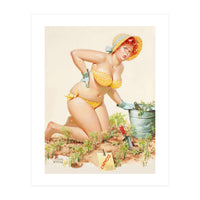 Beautiful Chubby Girl In The Garden (Print Only)