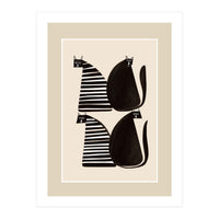 Minimalist Cats In Black And White (Print Only)
