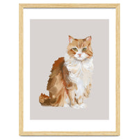 Handpainted messy oil painting of furry baby cat