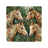 Majestic Floral Horses (Print Only)