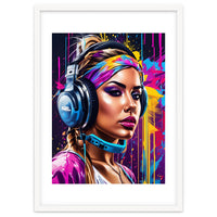 Girl In Headphones, Graffiti