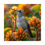 Hummingbird Perched On Orange Flowers (Print Only) thumbnail