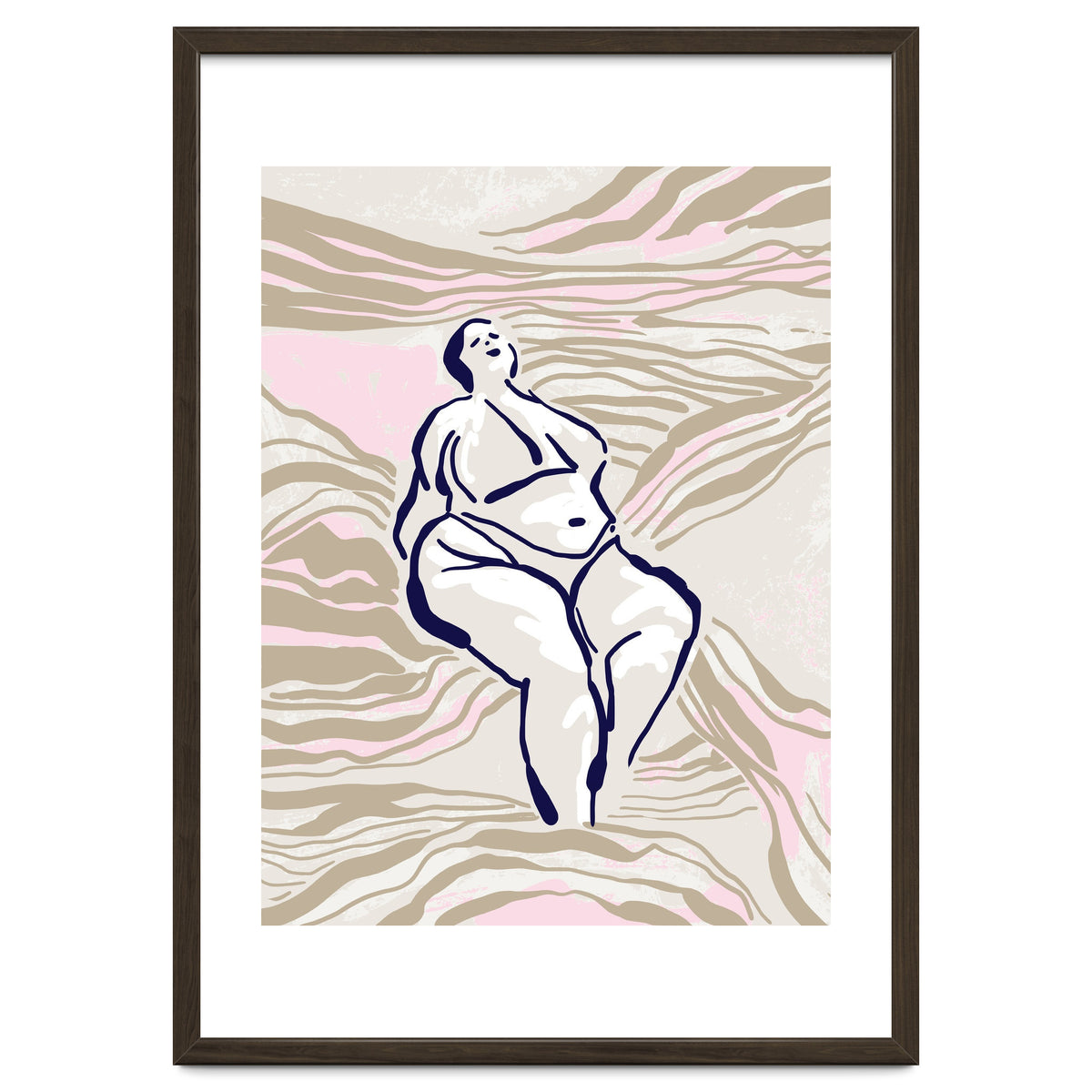 Follow the lines Serene woman in the water