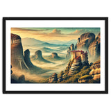 Vintage Greece, Meteora Monasteries Poster thumbnail