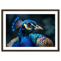 Peacock Head Close Up Majestic Blue Bird