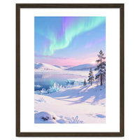 Northern Lights, Aurora Sky, Arctic Landscape, Aurora borealis, Snow Fall