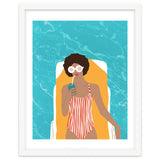 Chilling In The Moment, Eclectic Bohemian Black Woman Of Color, Swimming Pool Afro Fashion Vacation Enjoy Summer thumbnail