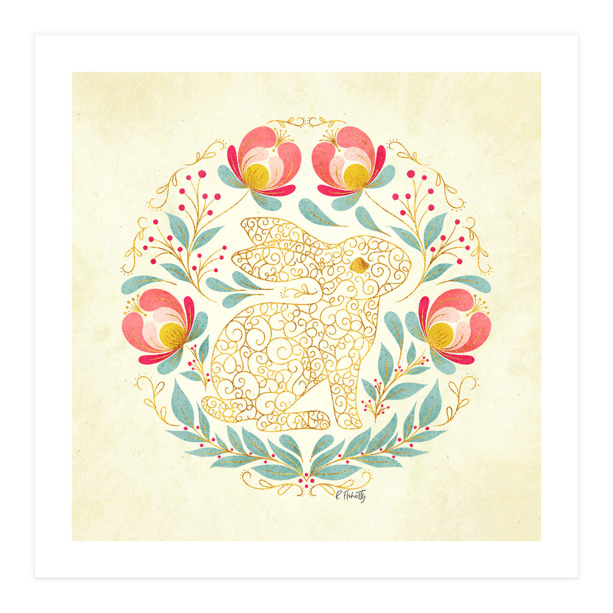 Folk Art Rabbit (Print Only)