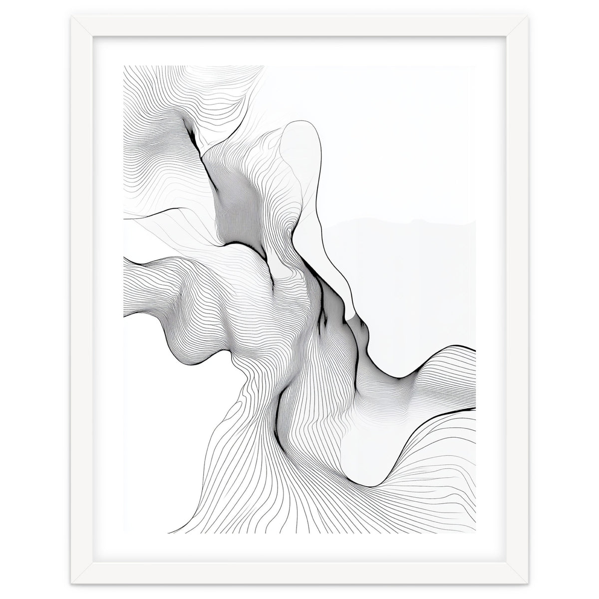 Abstract Black And White Flowing Lines