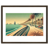 Vintage Coastal Promenade Poster