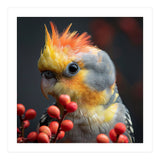 Close Up Of A Cockatiel Parrot With Orange Crest (Print Only) thumbnail