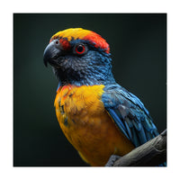 Close Up Colorful Parrot Perched On A Branch (Print Only)