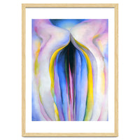 Georgia O’Keeffe – Grey Line with Black, Blue and Yellow (1923) | Elegant Abstract Modernist Composition with Bold Color Contrast